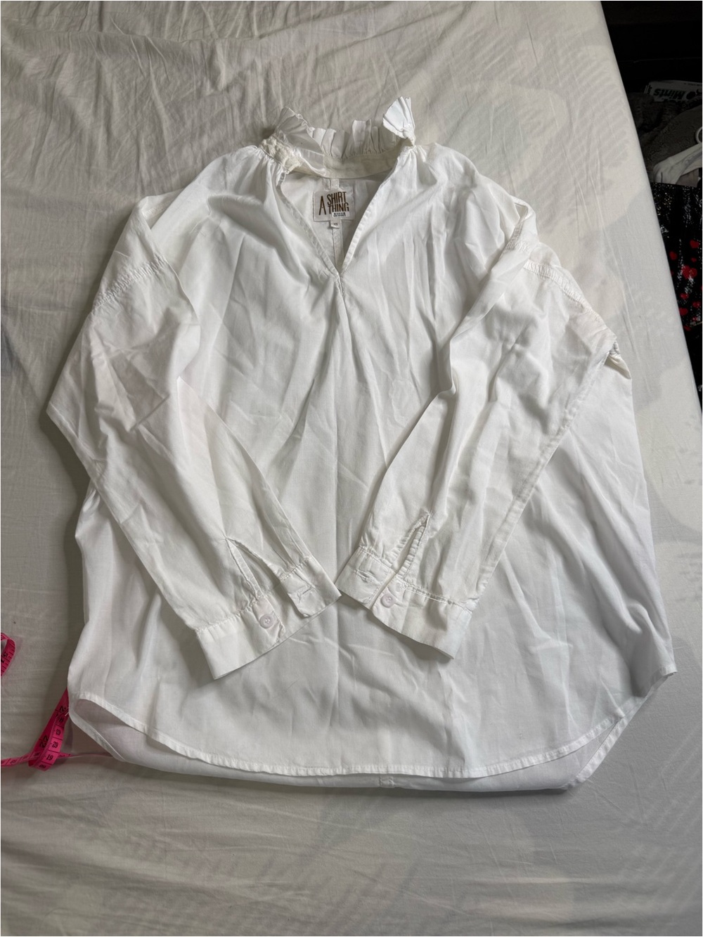 White Women's Cotton Peasant Blouse - A New Day